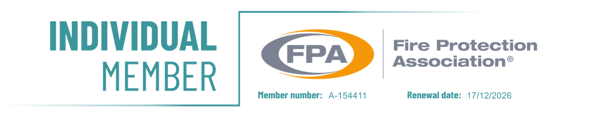 Fire Protection Association – Individual Member A-154411, renewal date 17/12/2026